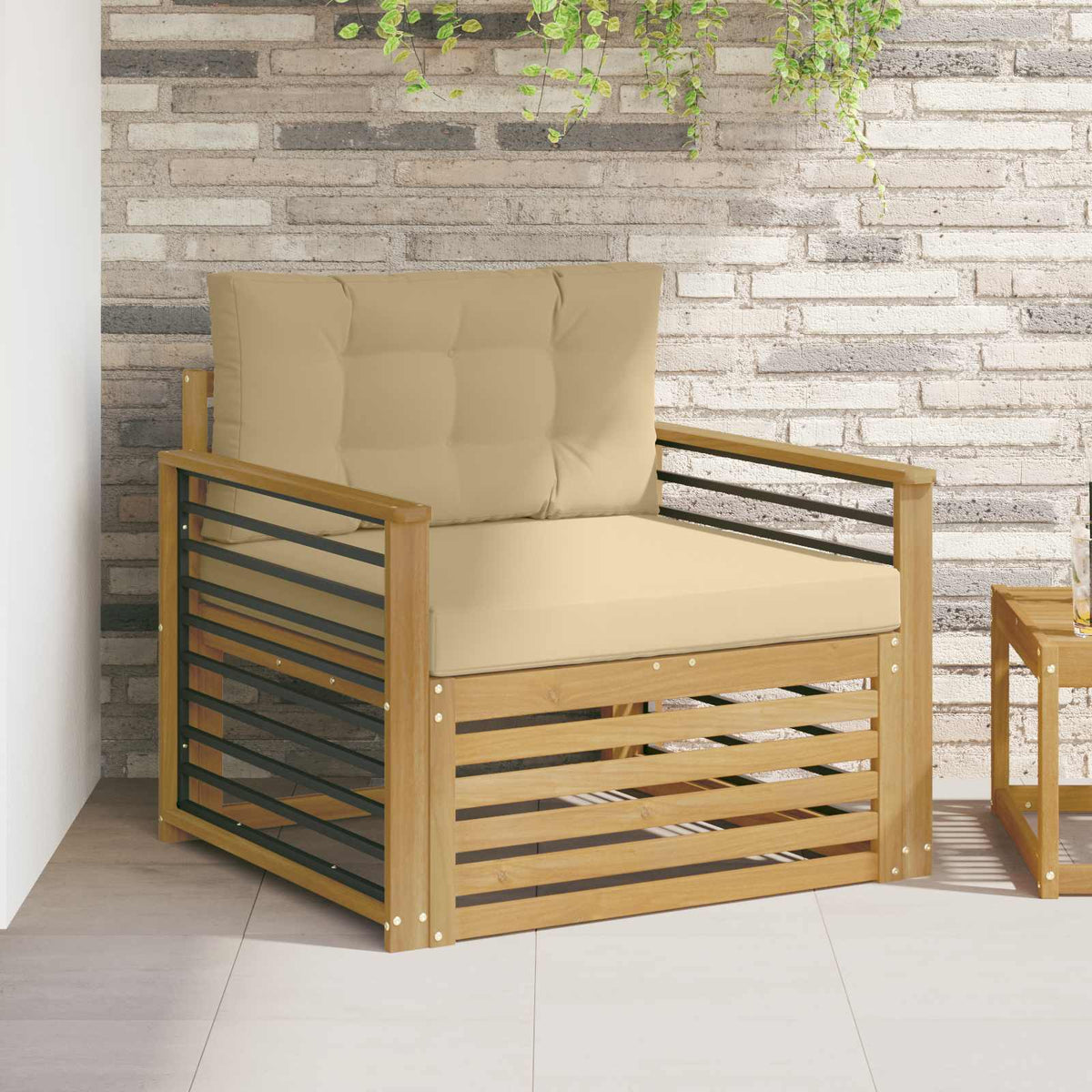Tuinbank Polyester wit en beige is nu te koop bij PeponiXL, paradijselijk wonen!