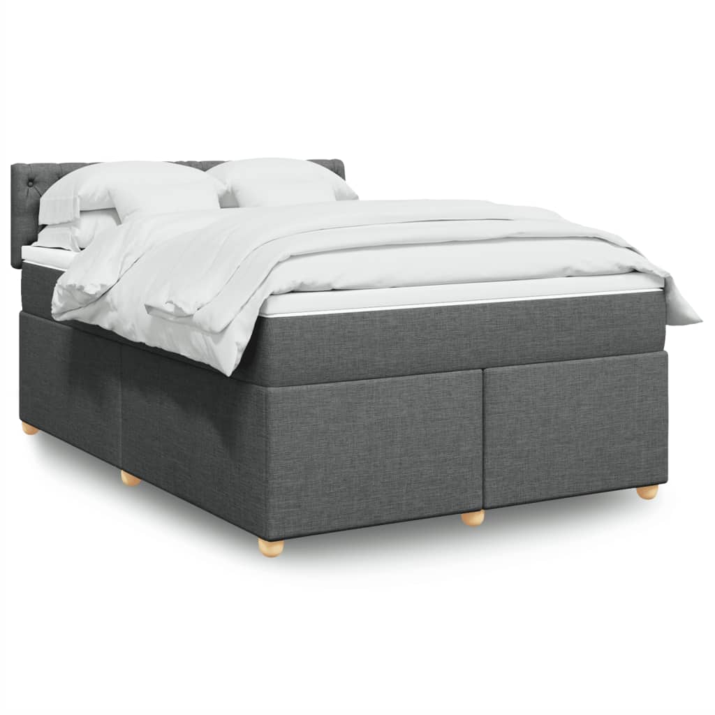 Boxspring met matras stof donkergrijs 140x200 cm is nu te koop bij PeponiXL, paradijselijk wonen!