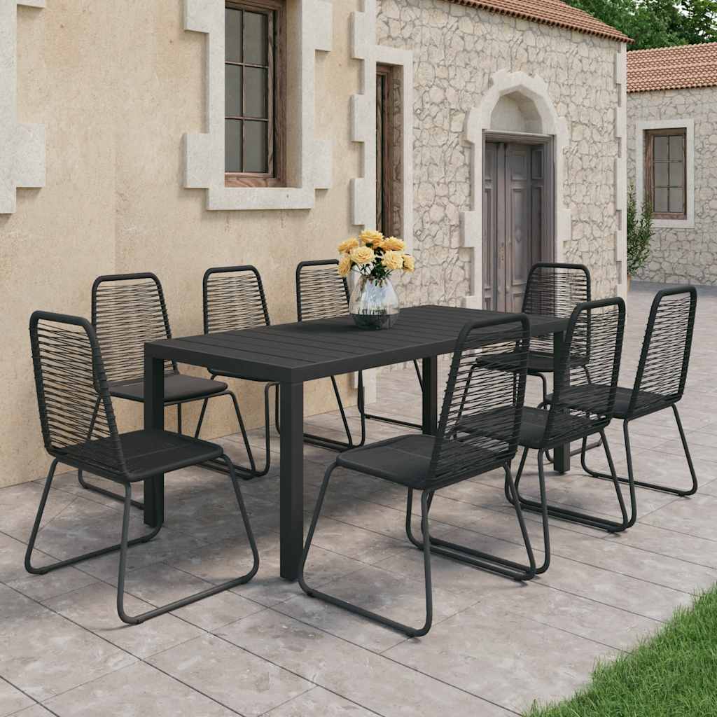 9-delige Tuinset PVC-rattan zwart is nu te koop bij PeponiXL, paradijselijk wonen!