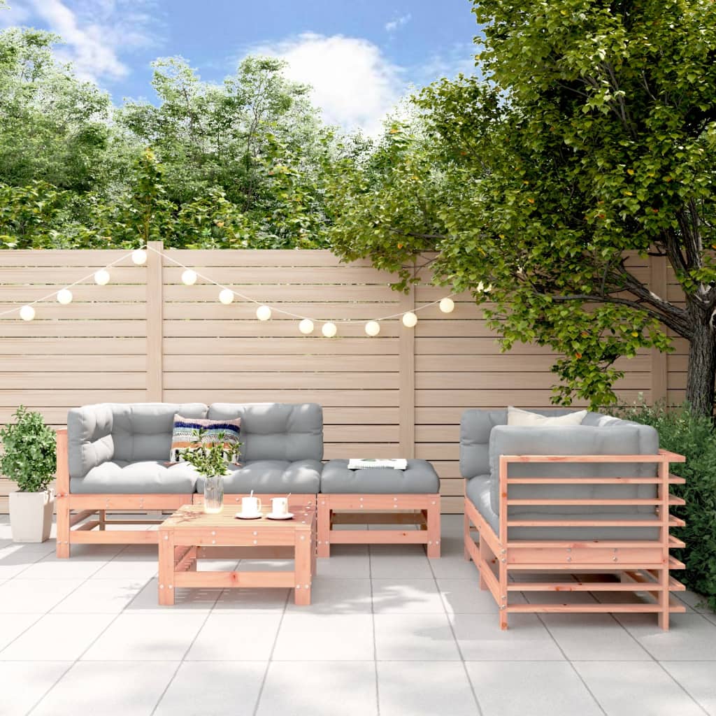 6-delige Loungeset massief douglashout is nu te koop bij PeponiXL, paradijselijk wonen!