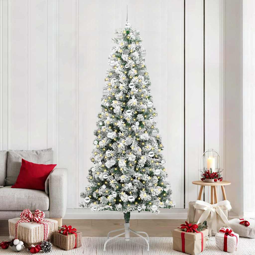 Kunstmatige Inklapbare Kerstboom Groen en Wit 240 cm is nu te koop bij PeponiXL, paradijselijk wonen!