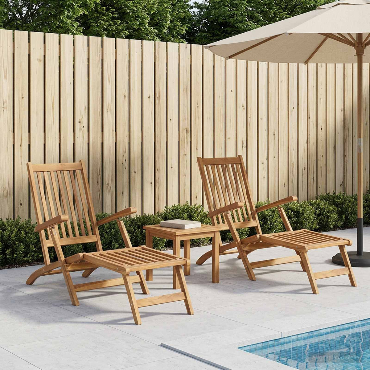 Vouwdeckstoel 2 pcs Naturel Massief Teakhout is nu te koop bij PeponiXL, paradijselijk wonen!