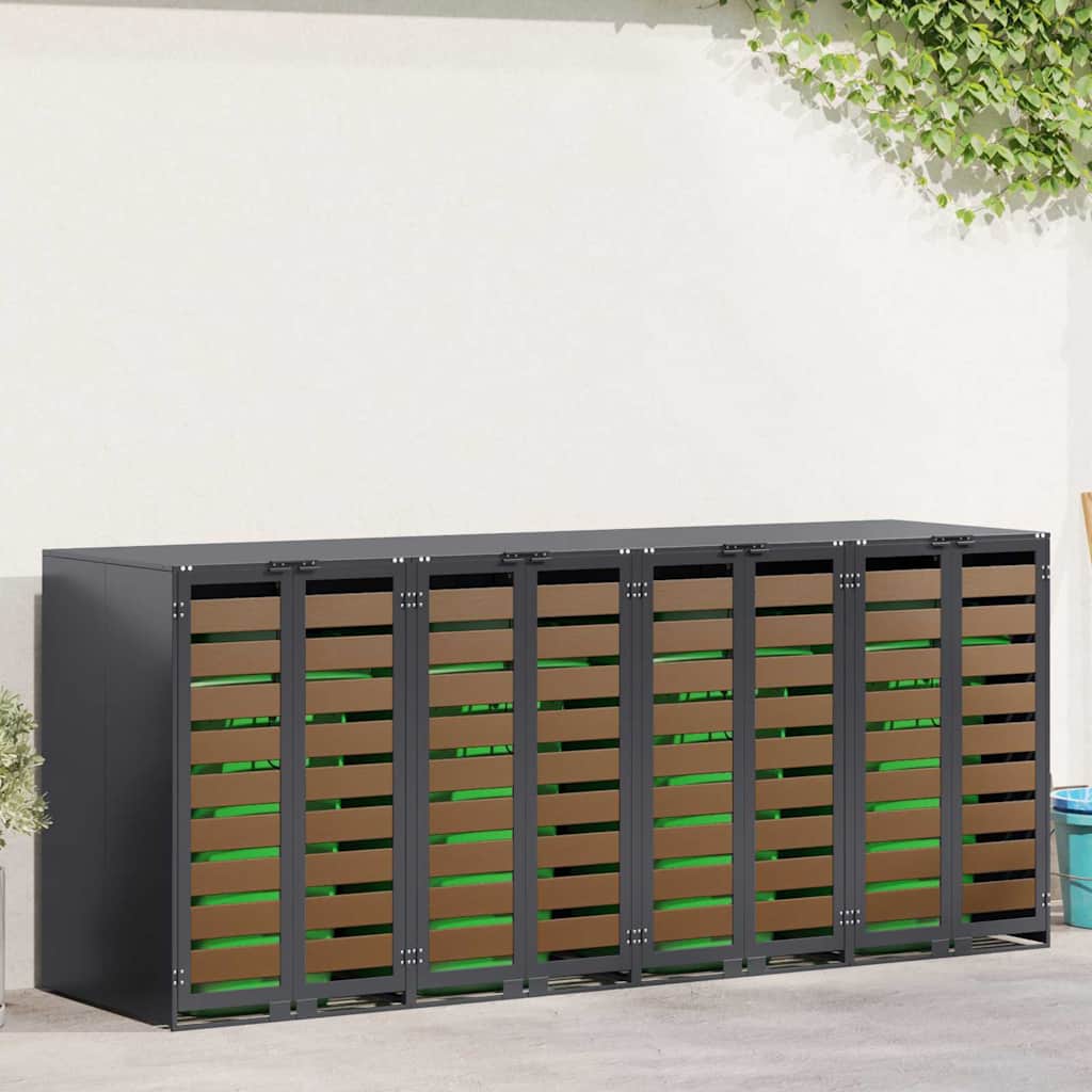 Wieltjesbakopslag voor 3 bakken Antraciet 340 x 77.5 x 115.5 cm is nu te koop bij PeponiXL, paradijselijk wonen!