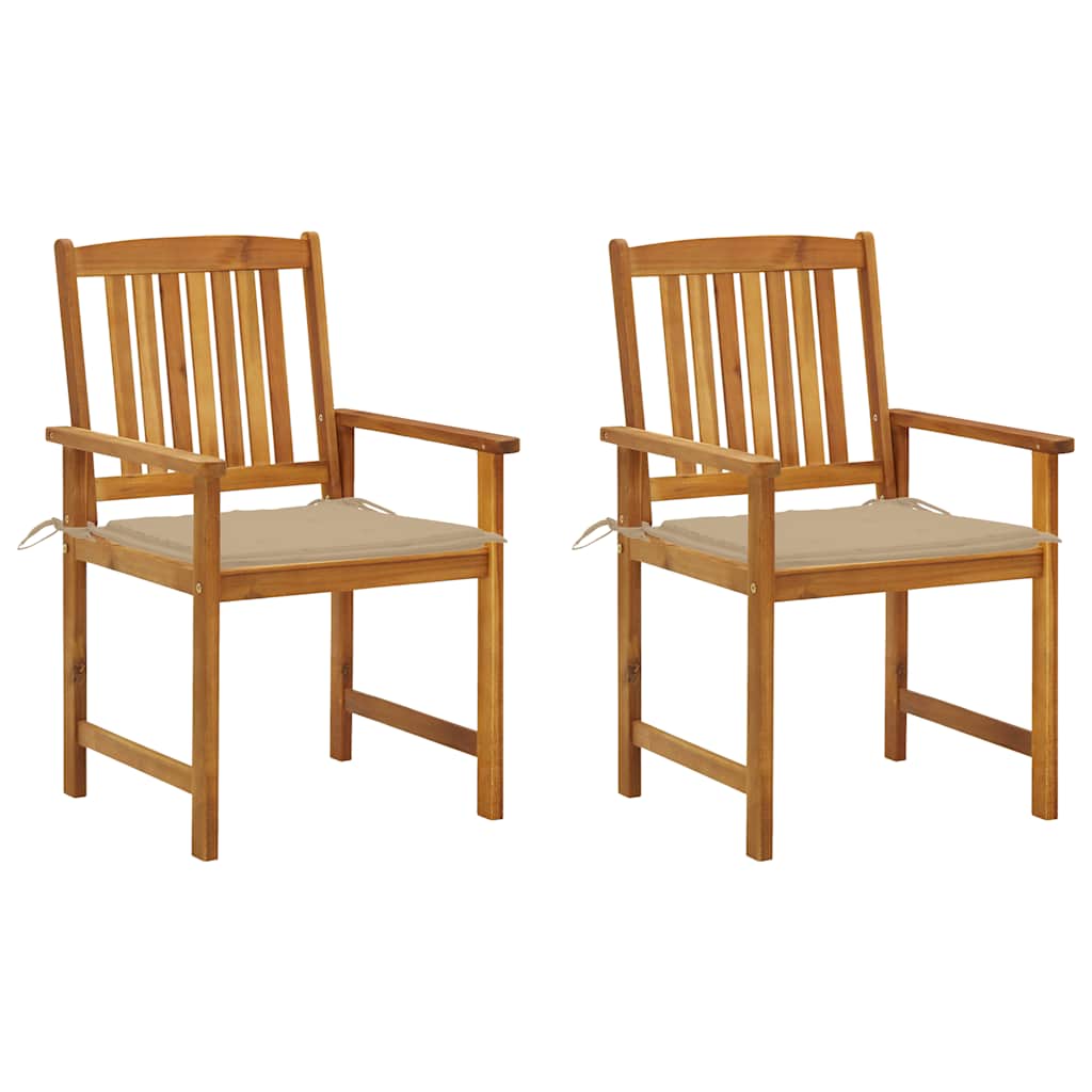 Tuinstoelen 2 st met kussens massief acaciahout is nu te koop bij PeponiXL, paradijselijk wonen!