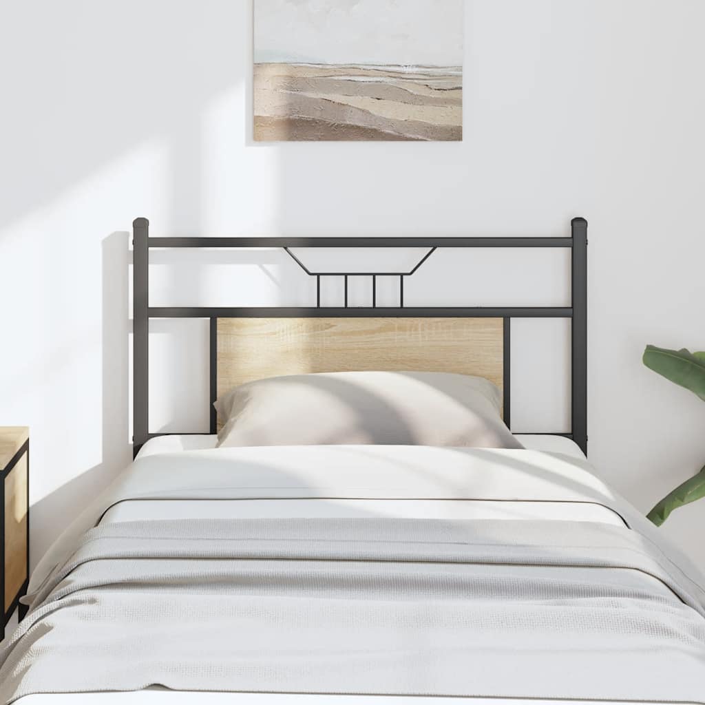 Vervangend hoofdbord Sonoma 80 cm spaanplaat en staal eikenkleurig is nu te koop bij PeponiXL, paradijselijk wonen!