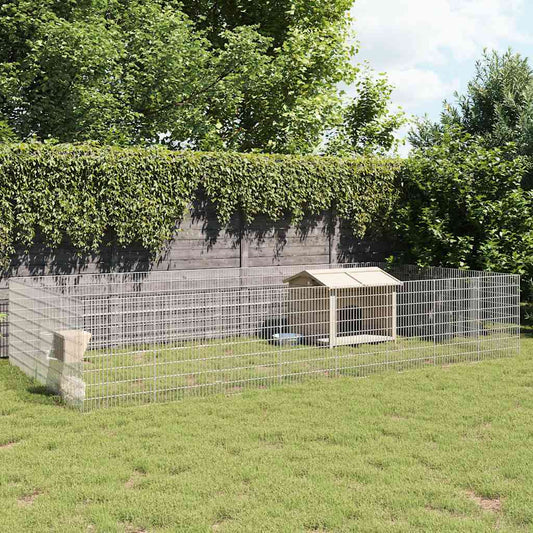 Dierenverblijf 24 panelen 54x80 cm gegalvaniseerd ijzer is nu te koop bij PeponiXL, paradijselijk wonen!