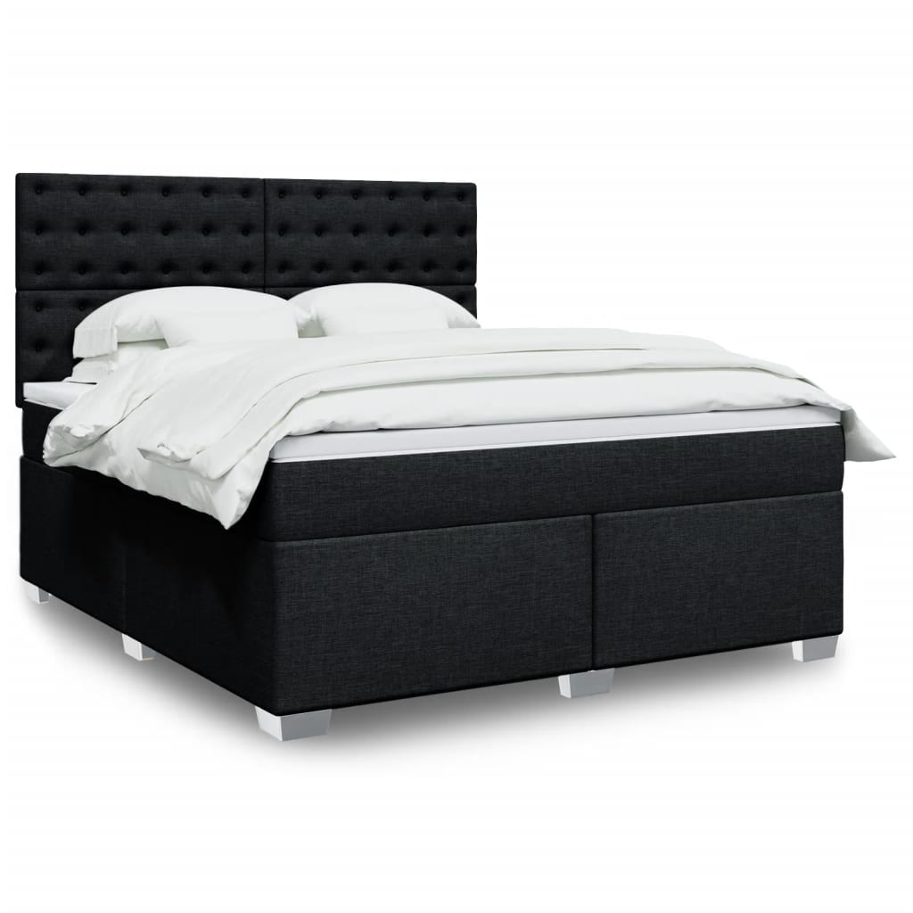 Boxspring met matras stof zwart 180x200 cm is nu te koop bij PeponiXL, paradijselijk wonen!