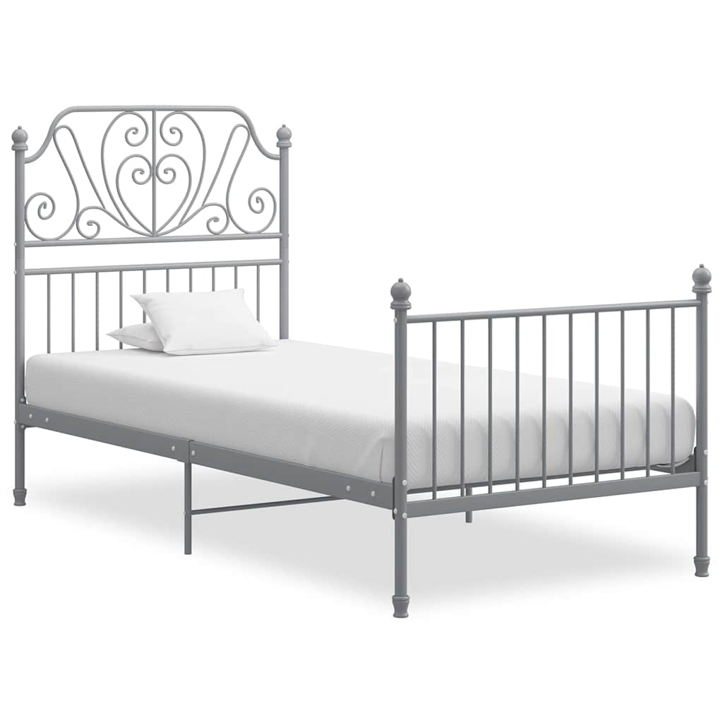 Bedframe metaal grijs 100x200 cm is nu te koop bij PeponiXL, paradijselijk wonen!