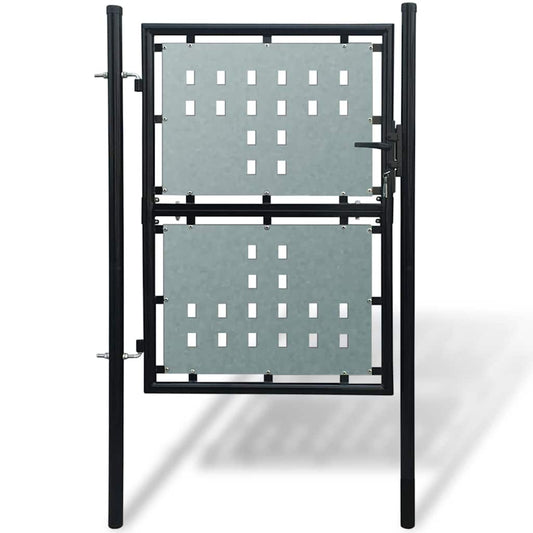 Zwarte enkele deur schuttingpoort 100x150 cm is nu te koop bij PeponiXL, paradijselijk wonen!