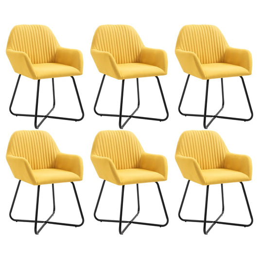 Eetkamerstoelen 6 st stof geel is nu te koop bij PeponiXL, paradijselijk wonen!