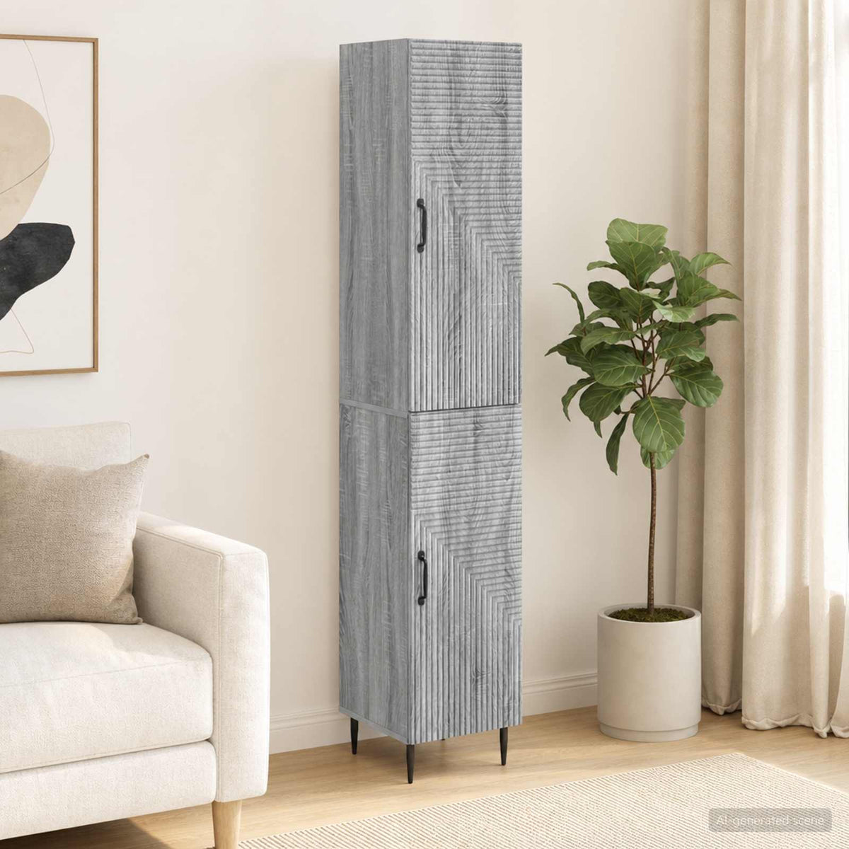 Kastenset 2 pcs Grijs Sonoma 33 x 34,5 x 89,5 cm Bewerkt hout is nu te koop bij PeponiXL, paradijselijk wonen!