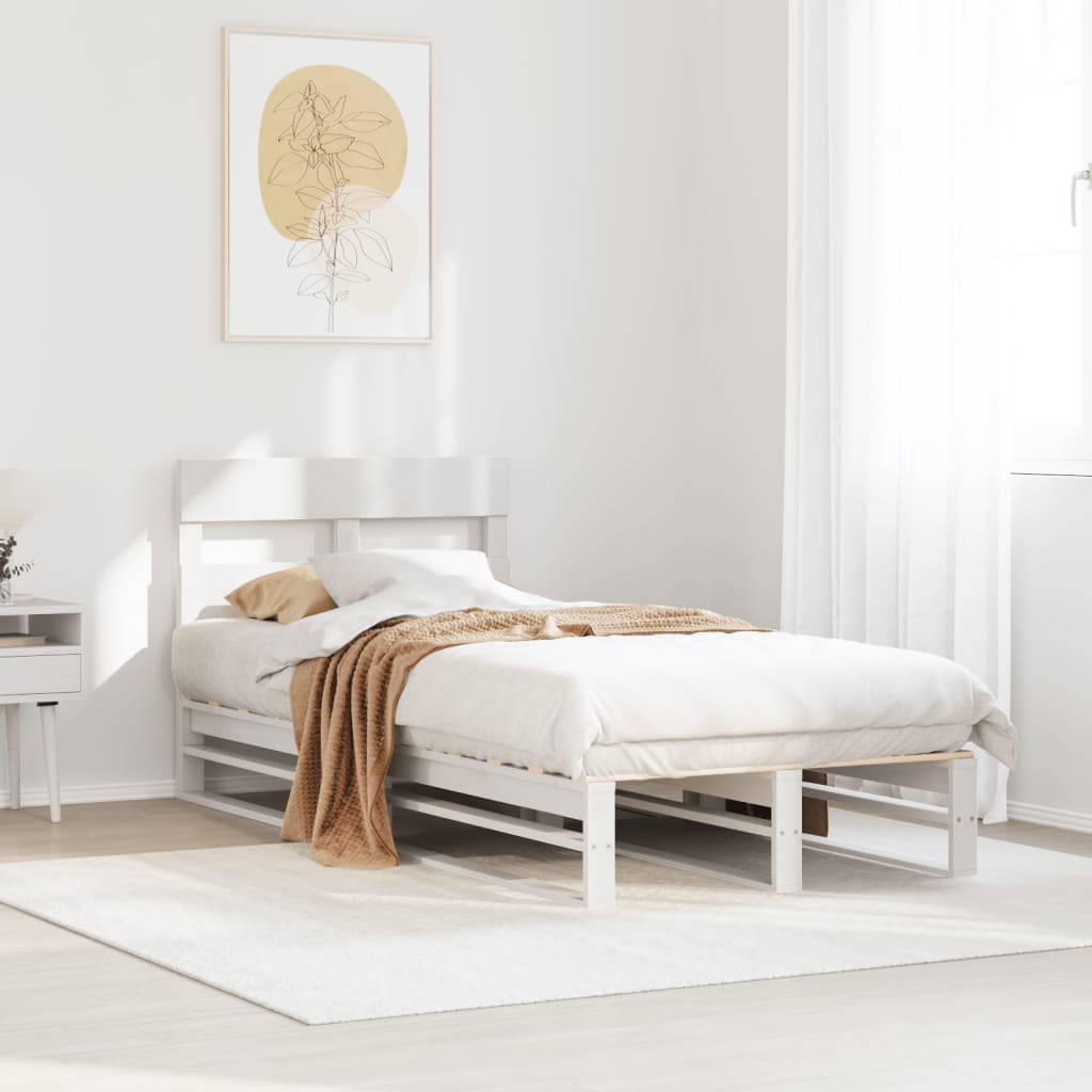 Bedframe zonder matras massief grenenhout wit 75x190 cm is nu te koop bij PeponiXL, paradijselijk wonen!