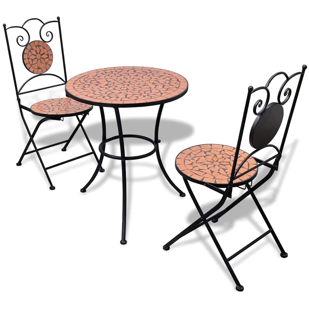 3-delige Bistroset keramische tegel terracotta is nu te koop bij PeponiXL, paradijselijk wonen!