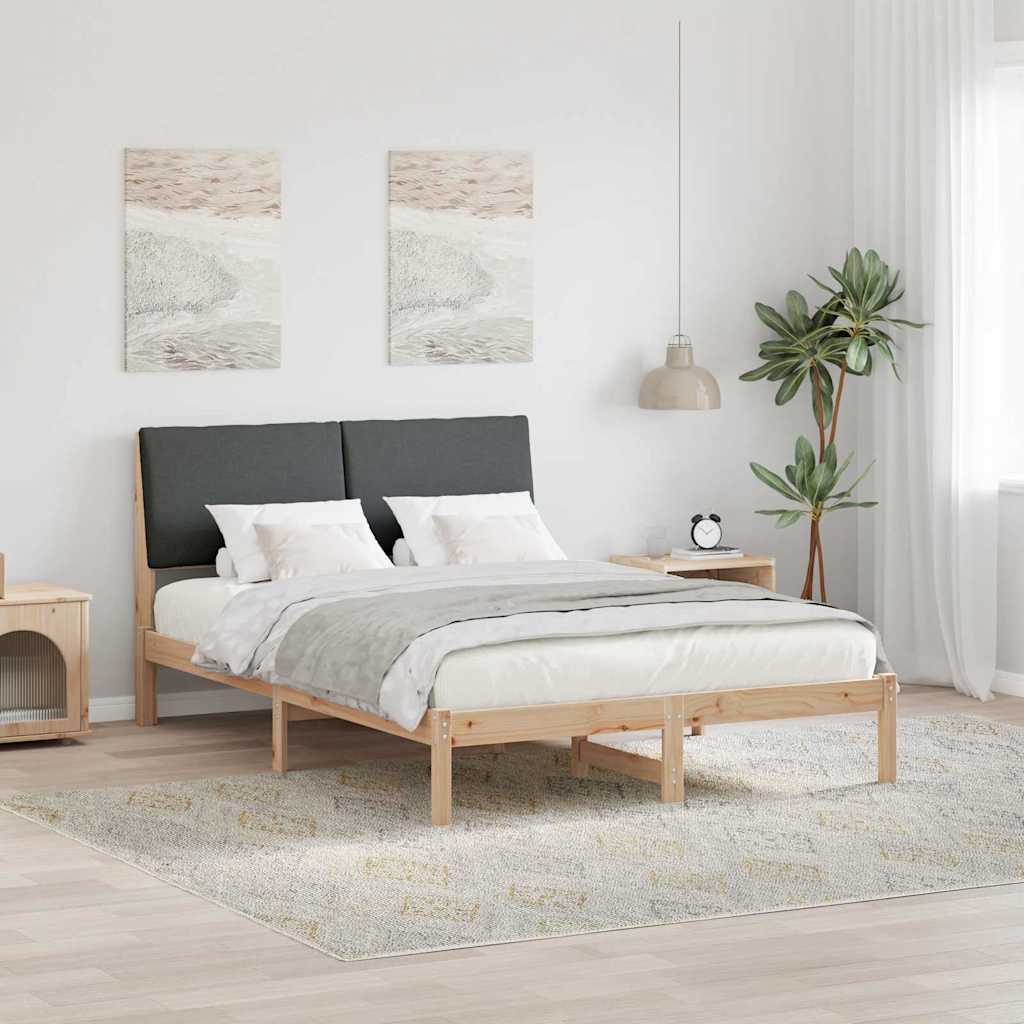 Bedframe Bruin en donkergrijs 150 x 200 cm Massief grenenhout is nu te koop bij PeponiXL, paradijselijk wonen!