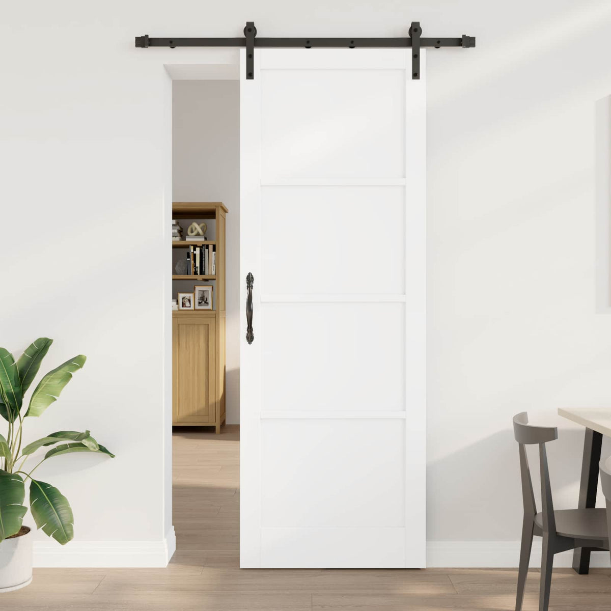 Schuifdeur Wit 83 x 232 cm Massief grenenhout is nu te koop bij PeponiXL, paradijselijk wonen!