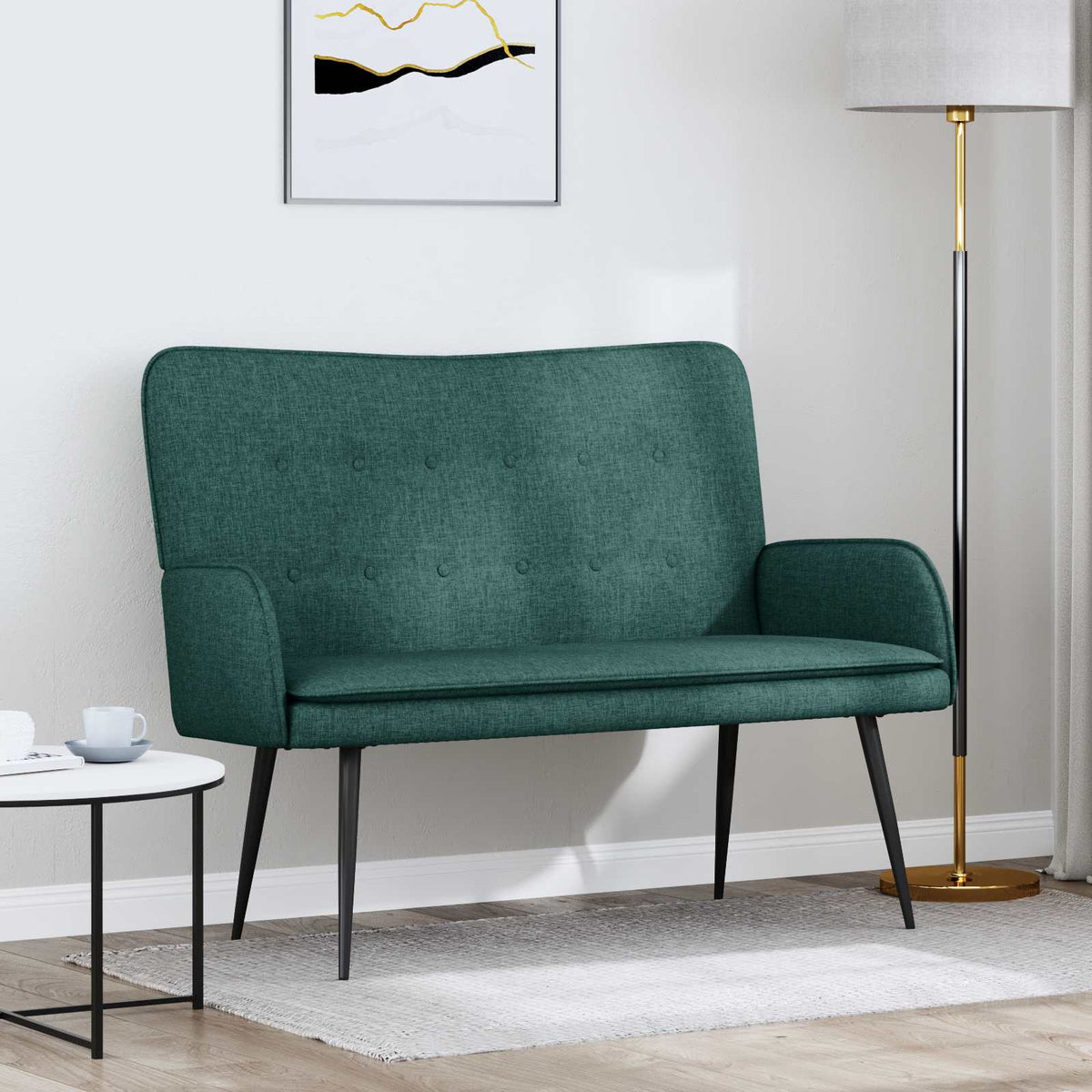 2-Zits Sofa Donkergroen 115 x 61 x 87 cm Stof is nu te koop bij PeponiXL, paradijselijk wonen!