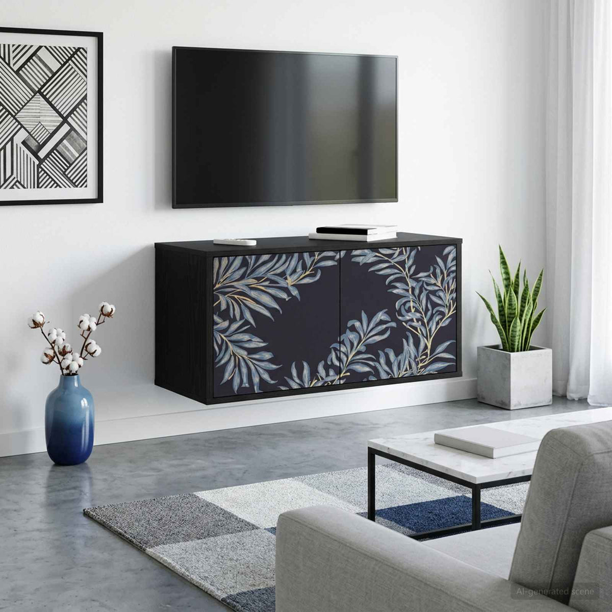 Wandgemonteerd tv-meubel DOKKUM 69 x 33 x 40 cm Zwart eiken is nu te koop bij PeponiXL, paradijselijk wonen!