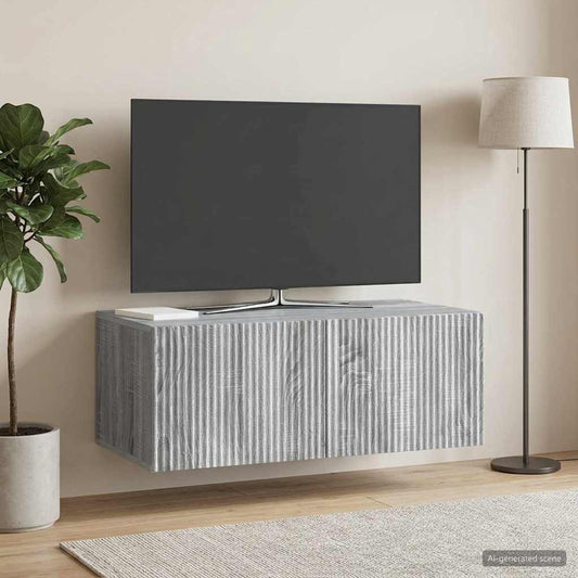 Wandbeugel TV-kast Grijs sonoma 78,5 x 41 x 30 cm Bewerkt hout is nu te koop bij PeponiXL, paradijselijk wonen!