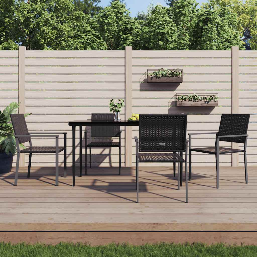 Tuinstoelen 4 st 54x62,5x89 cm poly rattan zwart is nu te koop bij PeponiXL, paradijselijk wonen!