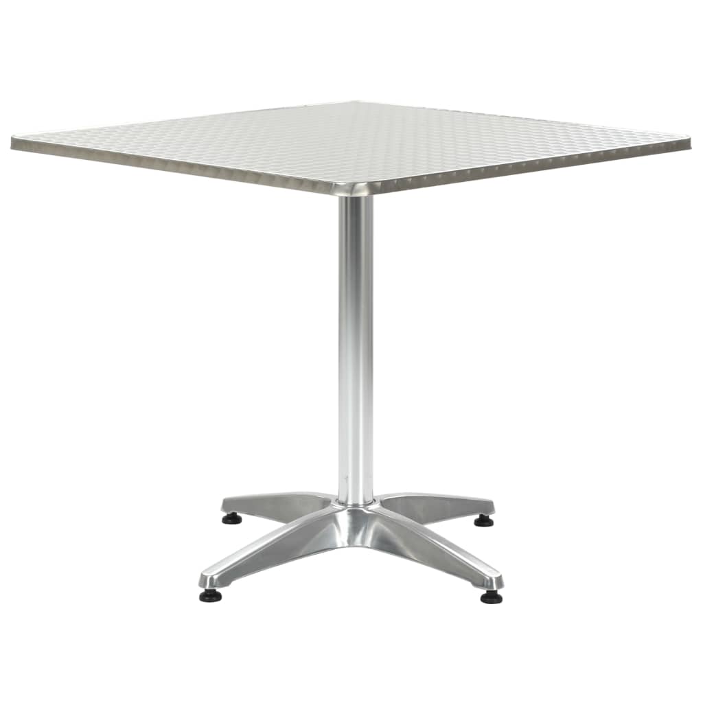 Tuintafel 80x80x70 cm aluminium zilverkleurig is nu te koop bij PeponiXL, paradijselijk wonen!