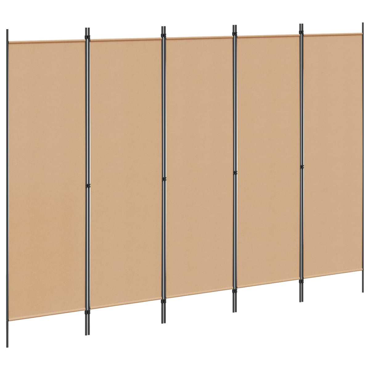5-Panel Room Divider Beige 250 x 180 cm Stof is nu te koop bij PeponiXL, paradijselijk wonen!