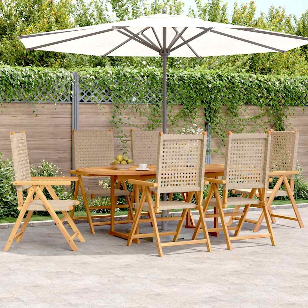 7-delige Tuinset poly rattan en massief hout beige is nu te koop bij PeponiXL, paradijselijk wonen!