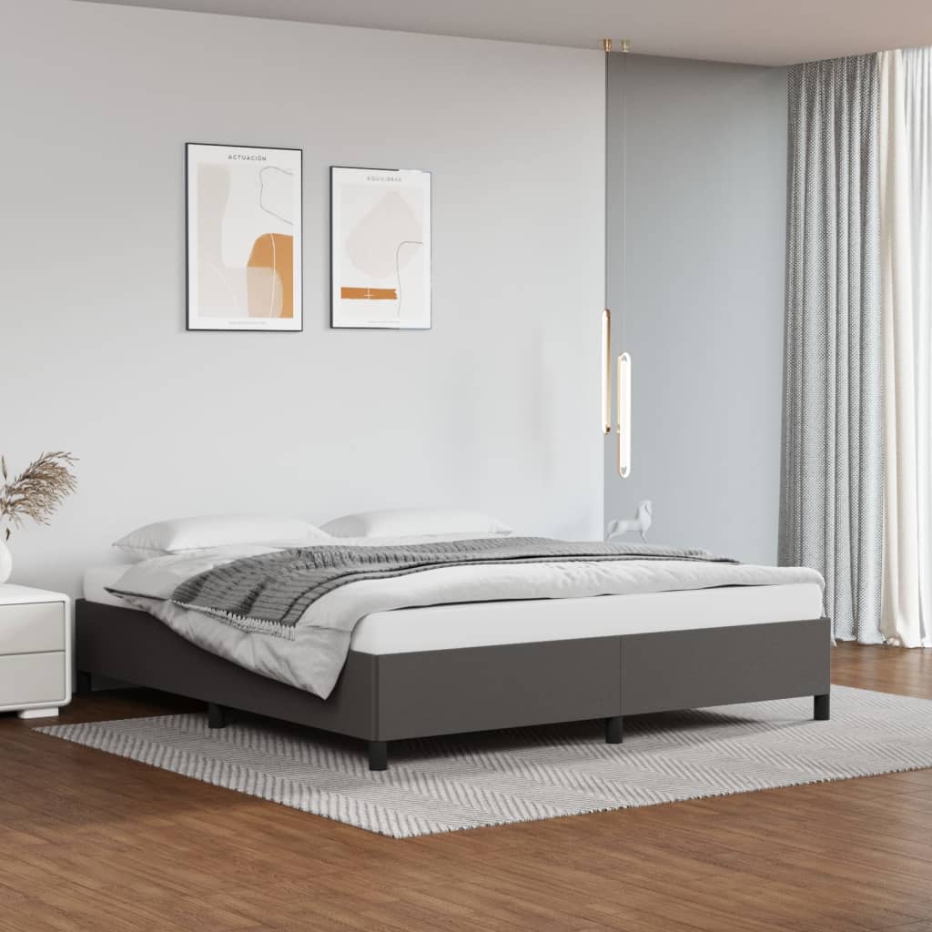 Bedframe kunstleer grijs 160x200 cm is nu te koop bij PeponiXL, paradijselijk wonen!