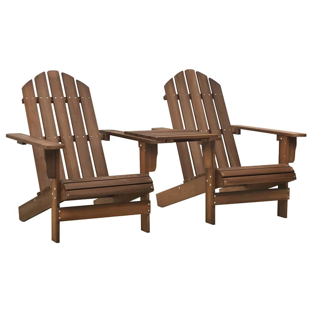 Tuinstoelen Adirondack met tafeltje massief vurenhout bruin is nu te koop bij PeponiXL, paradijselijk wonen!