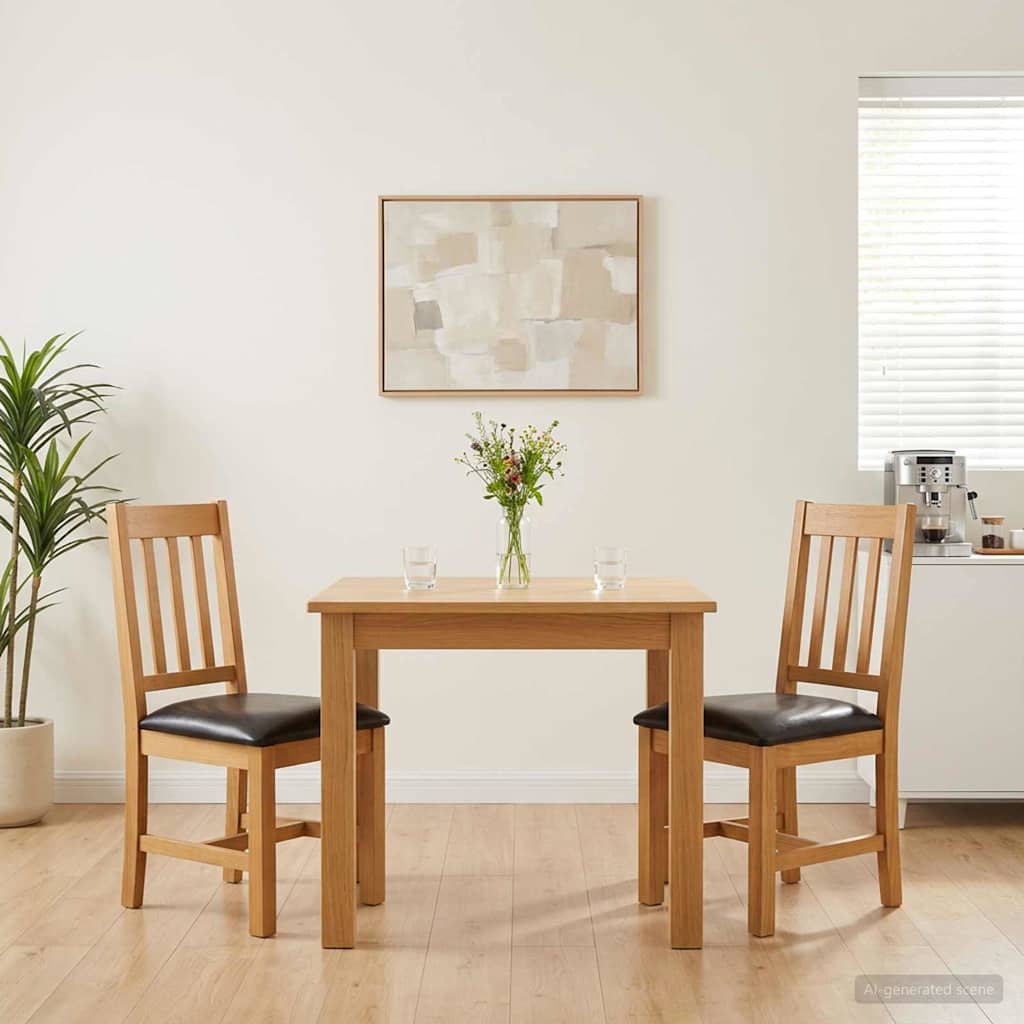 Eetkamerstoel VENLO 2 pcs Massief Eikenhout Zwart is nu te koop bij PeponiXL, paradijselijk wonen!