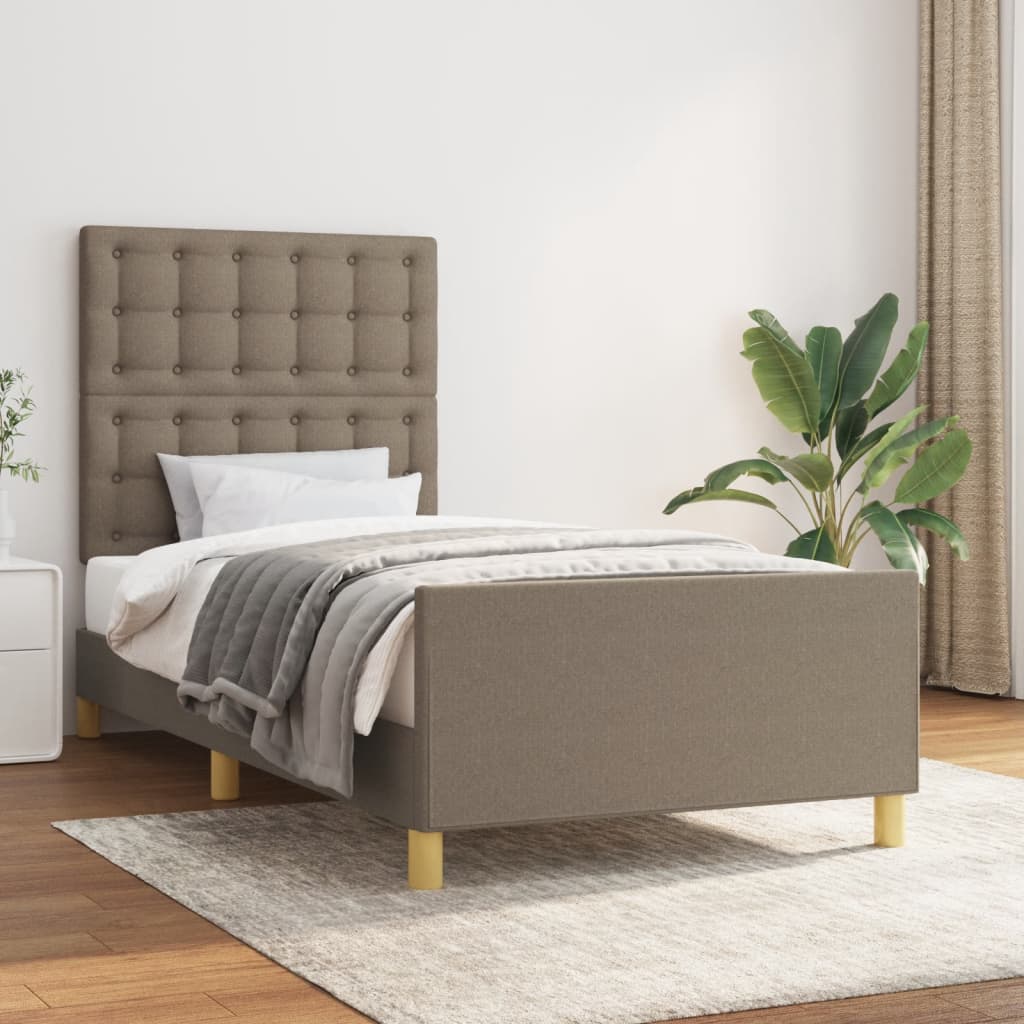 Bedframe zonder matras 100x200 cm stof taupe is nu te koop bij PeponiXL, paradijselijk wonen!