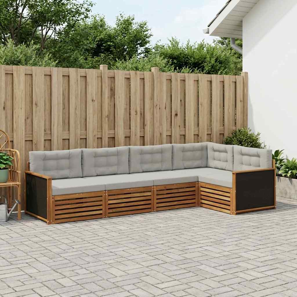 Buiten bankenset 5 pcs Naturel en lichtgrijs is nu te koop bij PeponiXL, paradijselijk wonen!