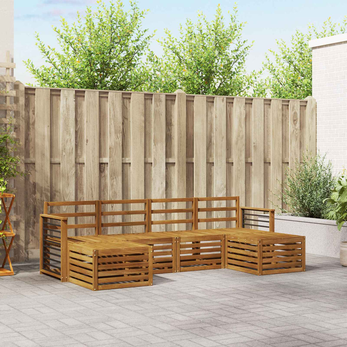 Sofa-Sets 6 pcs Naturel Massief Acaciahout is nu te koop bij PeponiXL, paradijselijk wonen!