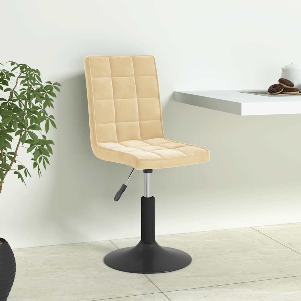 Eetkamerstoelen draaibaar 6 st fluweel crèmekleurig is nu te koop bij PeponiXL, paradijselijk wonen!