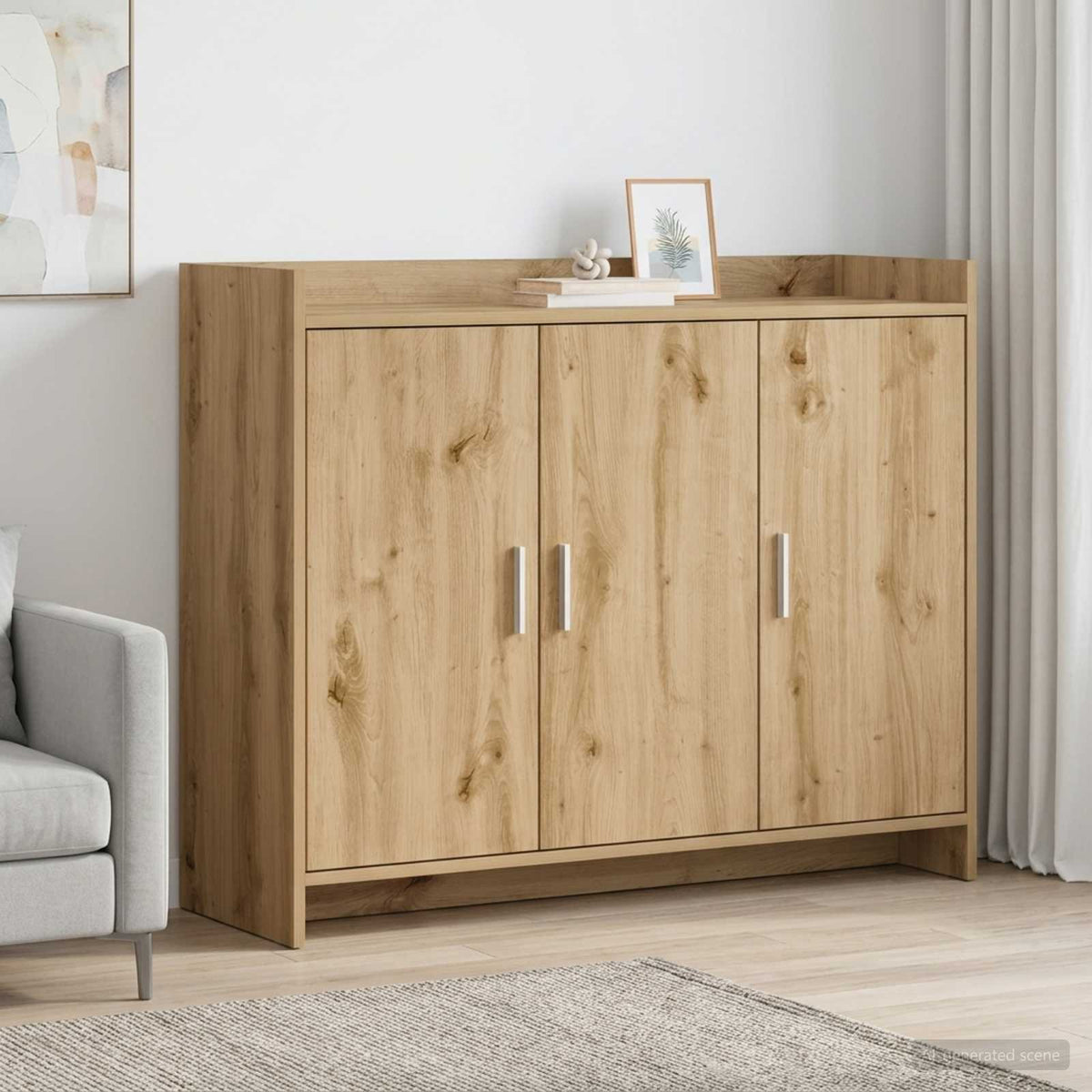 Dressoir Artisanaal eiken 98,5 x 33 x 80 cm Bewerkt hout is nu te koop bij PeponiXL, paradijselijk wonen!