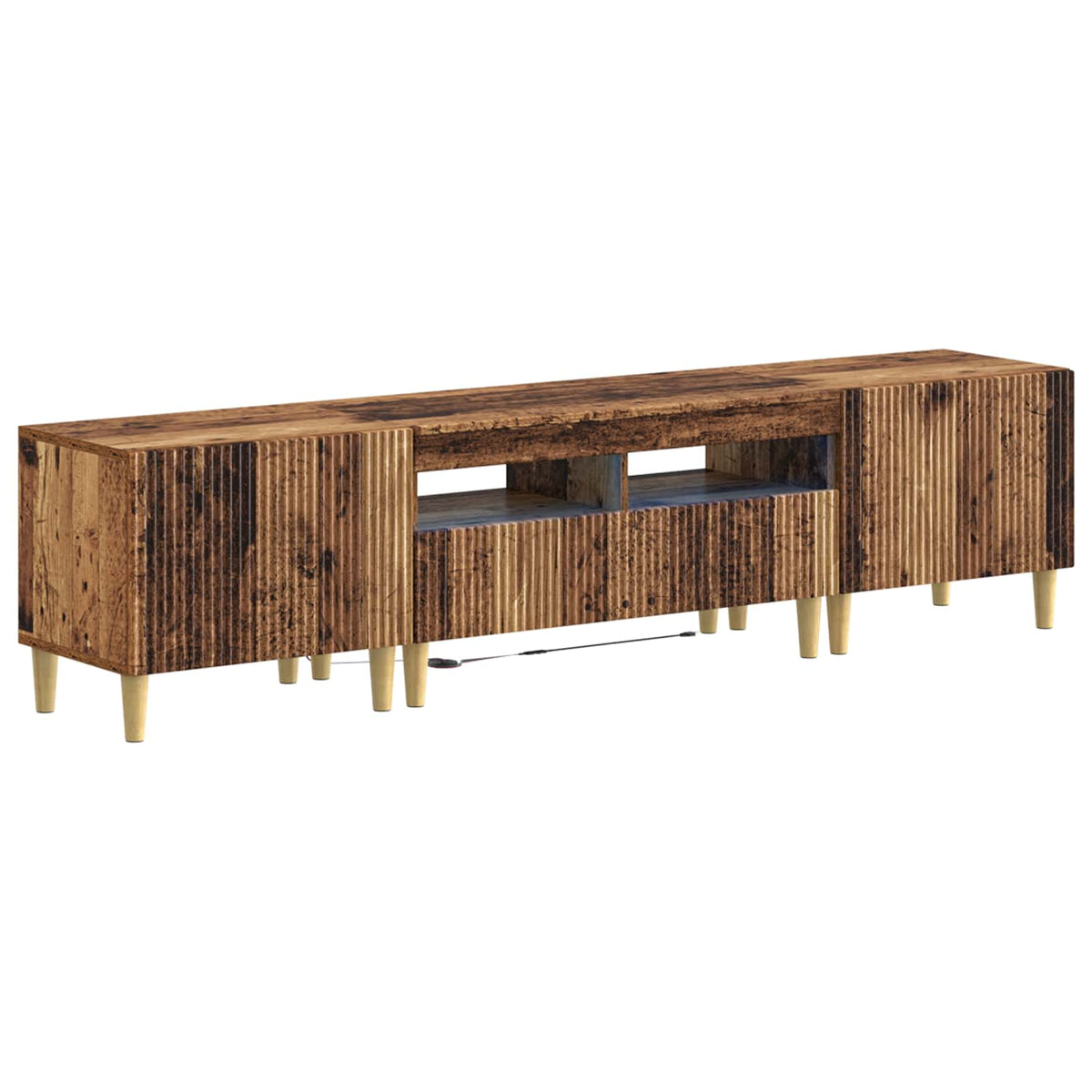 5-delige LED TV-kast Oud hout Bewerkt hout is nu te koop bij PeponiXL, paradijselijk wonen!