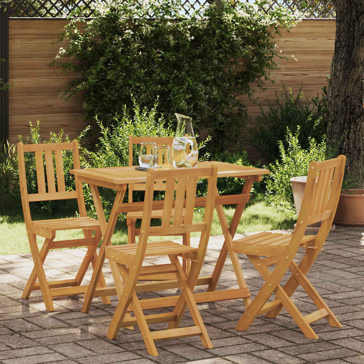 Bistrostoelen voor buiten 4 pcs Naturel 40 x 42 x 85 cm is nu te koop bij PeponiXL, paradijselijk wonen!