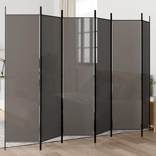 Kamerscherm met 6 panelen 300x200 cm stof antracietkleurig is nu te koop bij PeponiXL, paradijselijk wonen!