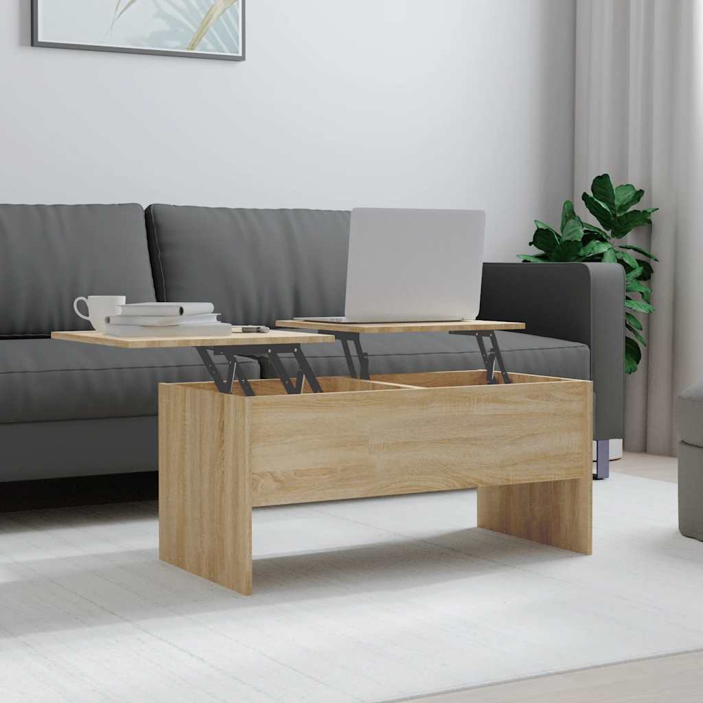 Salontafel 102x50,5x46,5 cm bewerkt hout sonoma eikenkleurig is nu te koop bij PeponiXL, paradijselijk wonen!