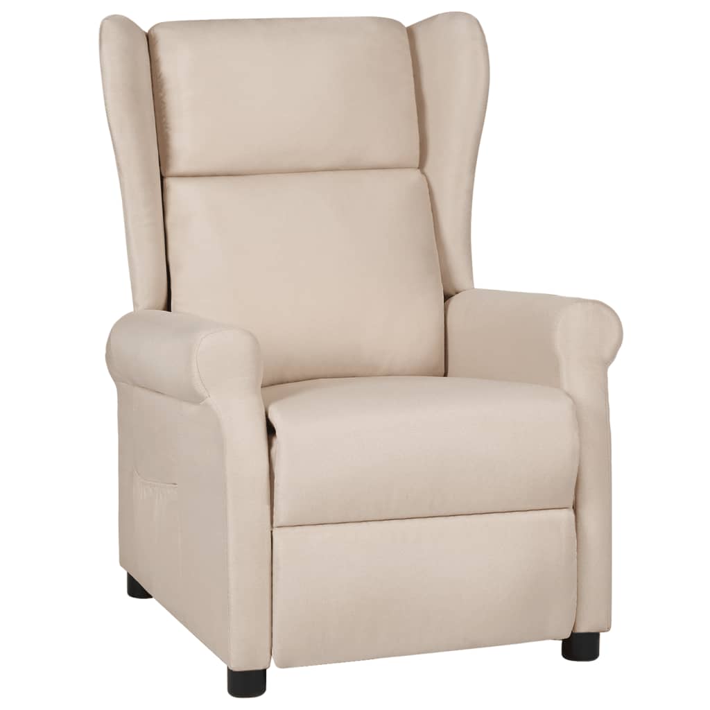 Fauteuil verstelbaar stof crèmekleurig is nu te koop bij PeponiXL, paradijselijk wonen!