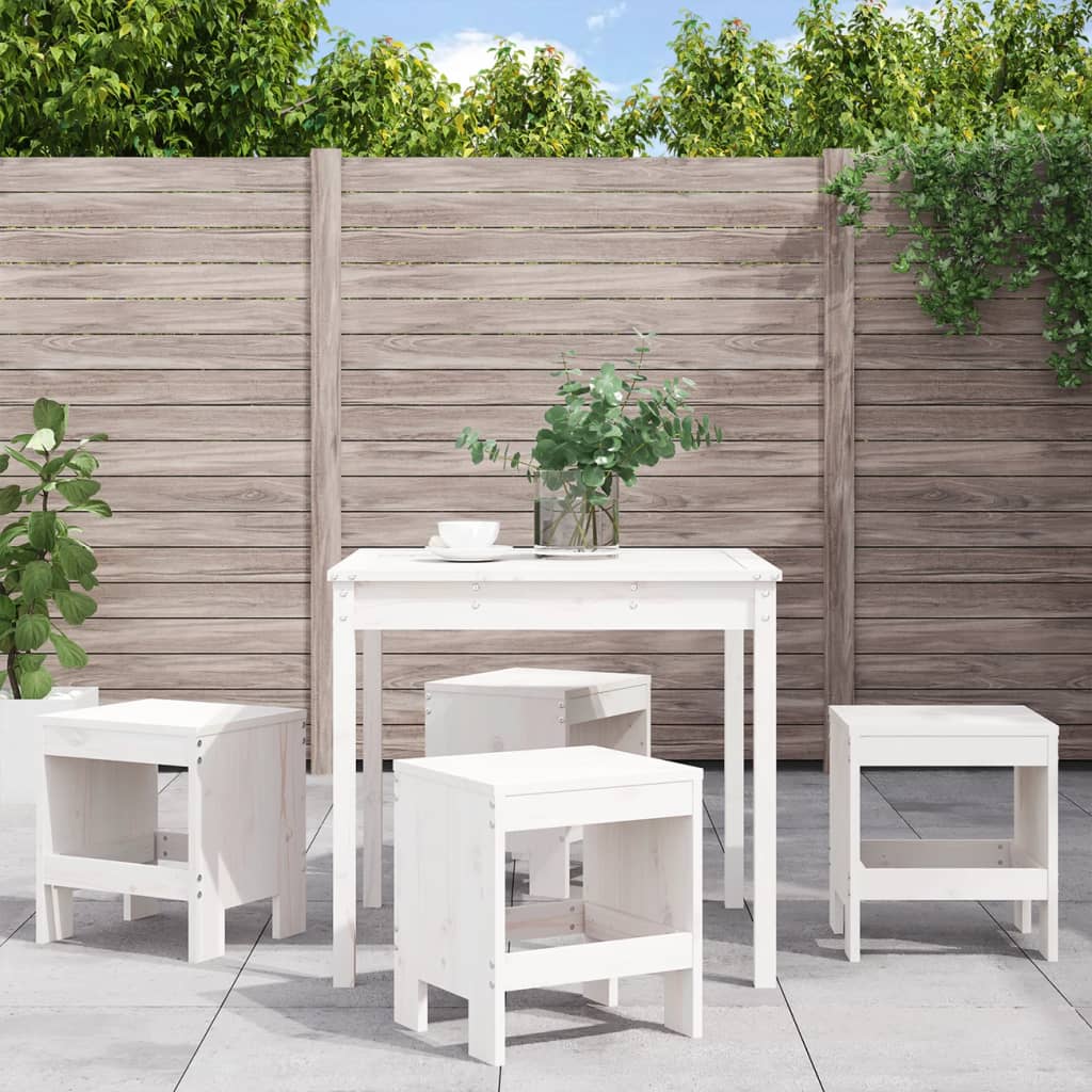5-delige Tuinset massief grenenhout wit is nu te koop bij PeponiXL, paradijselijk wonen!