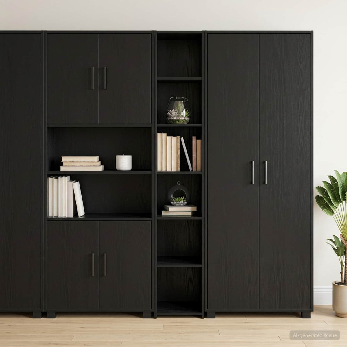 Hoge kast Zwart eiken 30 x 41 x 185 cm Bewerkt hout is nu te koop bij PeponiXL, paradijselijk wonen!