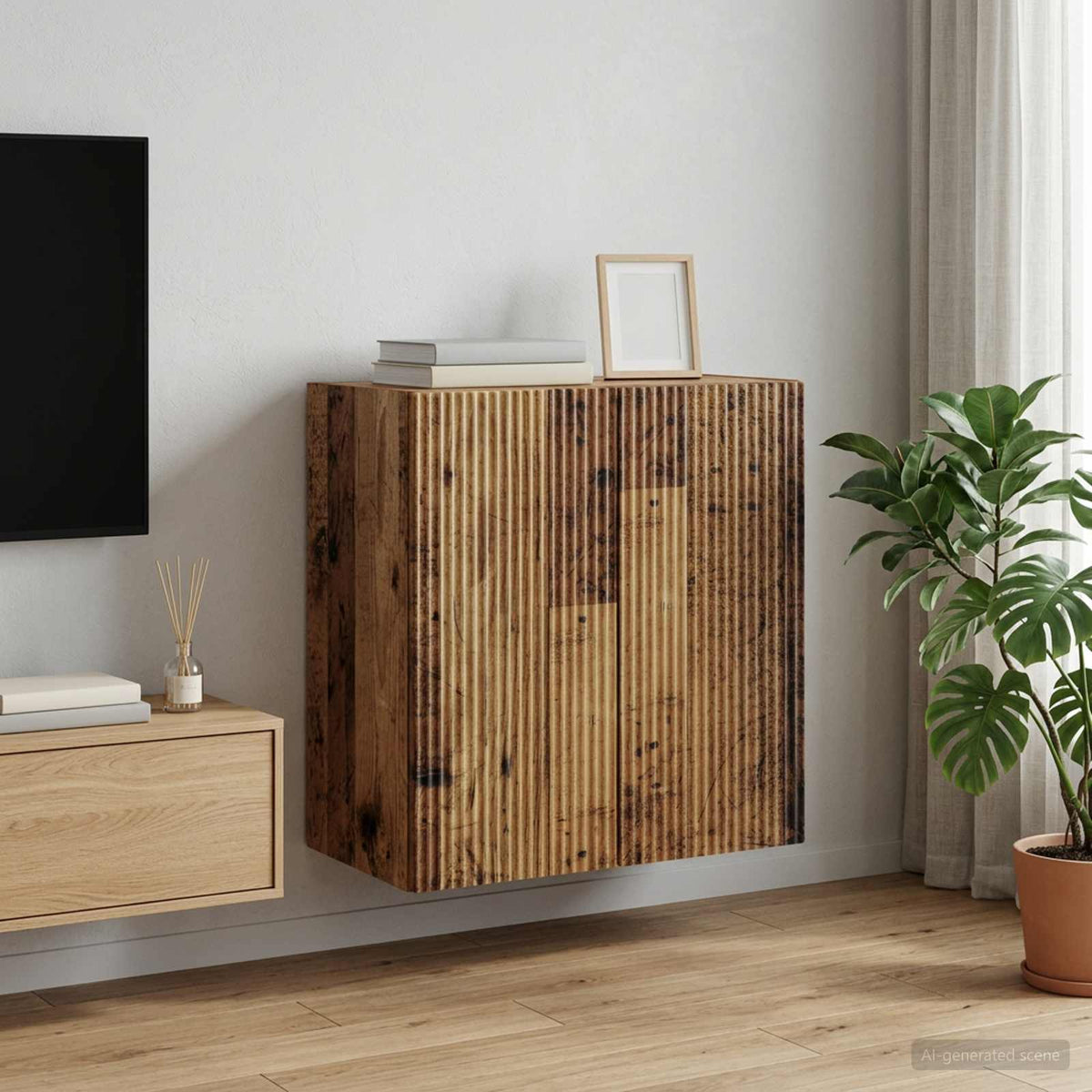 Wandkast Oud hout 59 x 31 x 60 cm Bewerkt hout is nu te koop bij PeponiXL, paradijselijk wonen!
