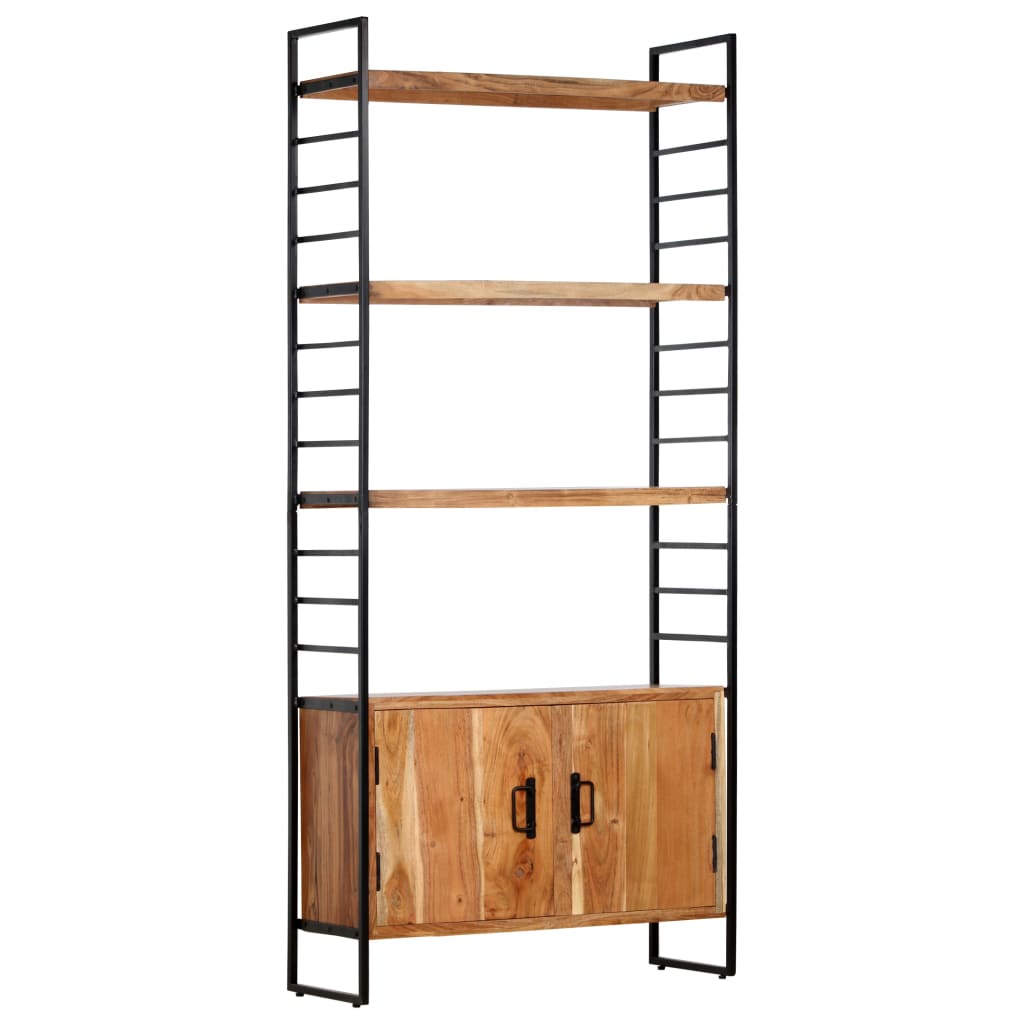Boekenkast met 4 schappen 80x30x180 cm massief acaciahout is nu te koop bij PeponiXL, paradijselijk wonen!