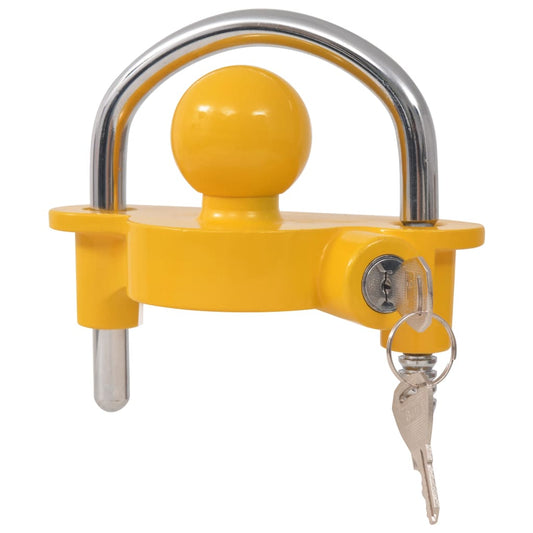Aanhangwagenslot met 2 sleutels staal en aluminiumlegering geel is nu te koop bij PeponiXL, paradijselijk wonen!