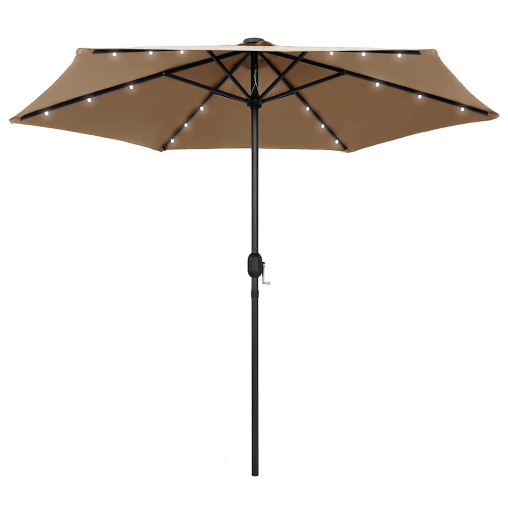 Parasol met LED-verlichting en aluminium paal 270 cm taupe is nu te koop bij PeponiXL, paradijselijk wonen!