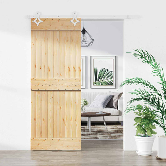 Schuifdeur Natuurlijk en Wit 70 x 210 cm Massief Grenenhout is nu te koop bij PeponiXL, paradijselijk wonen!