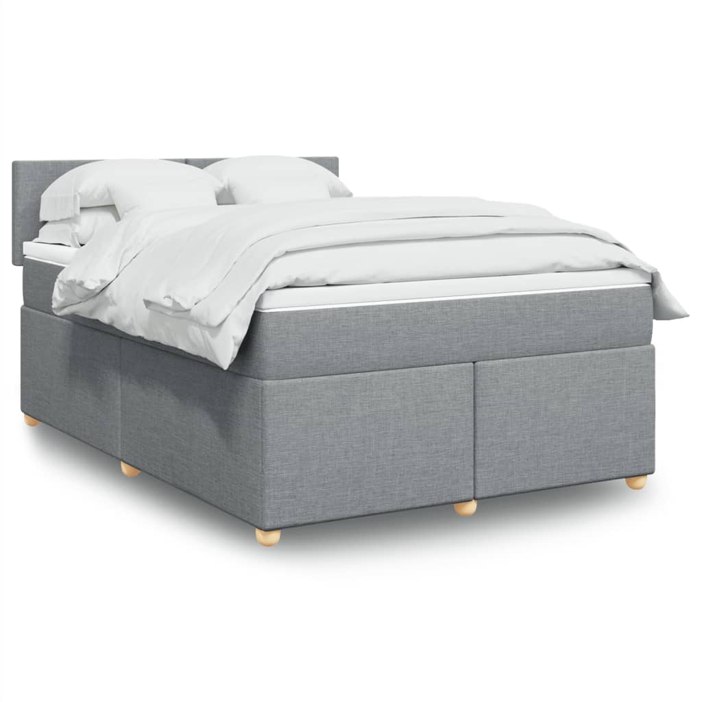 Boxspring met matras stof lichtgrijs 160x200 cm is nu te koop bij PeponiXL, paradijselijk wonen!