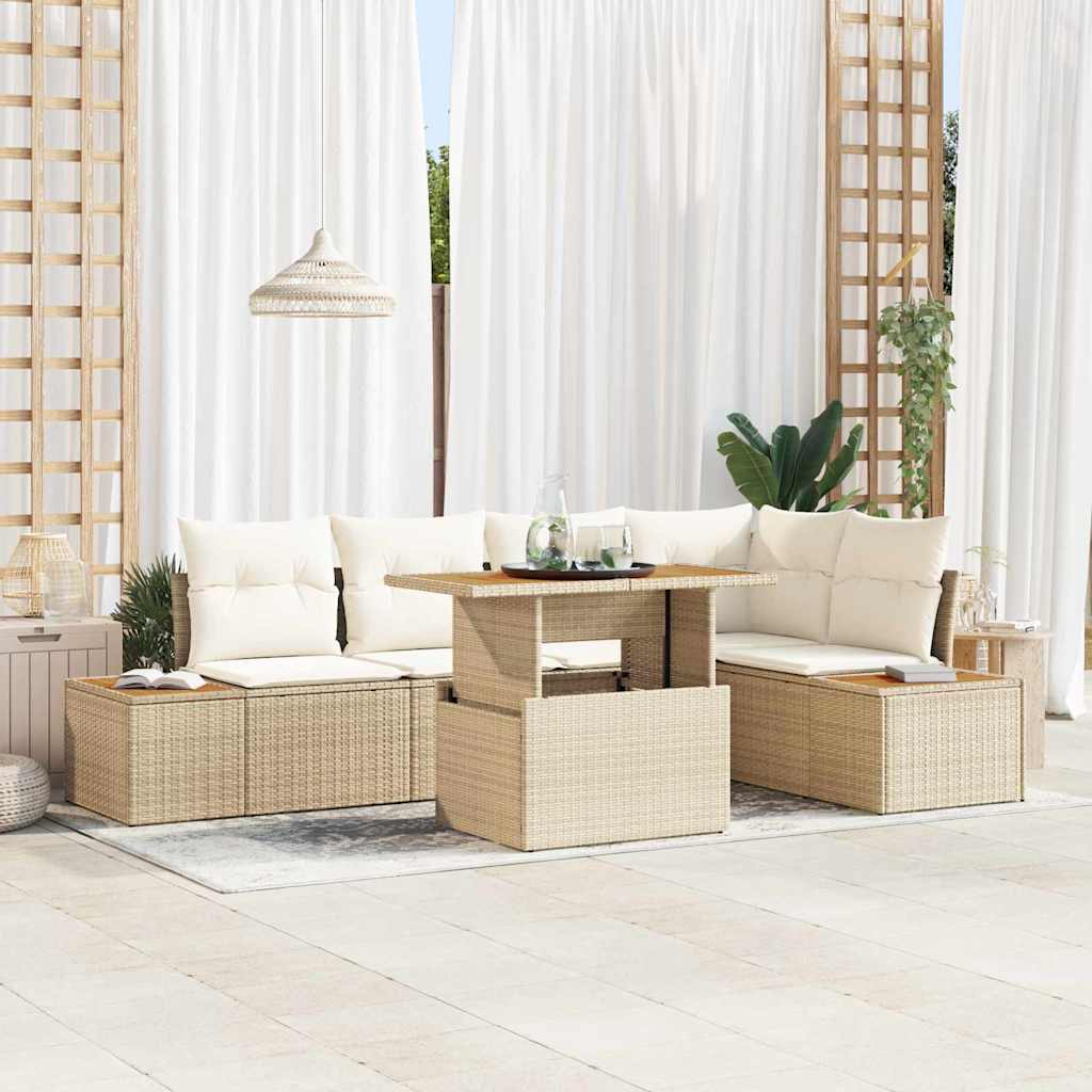 Tuinbankenset 6 st Beige is nu te koop bij PeponiXL, paradijselijk wonen!