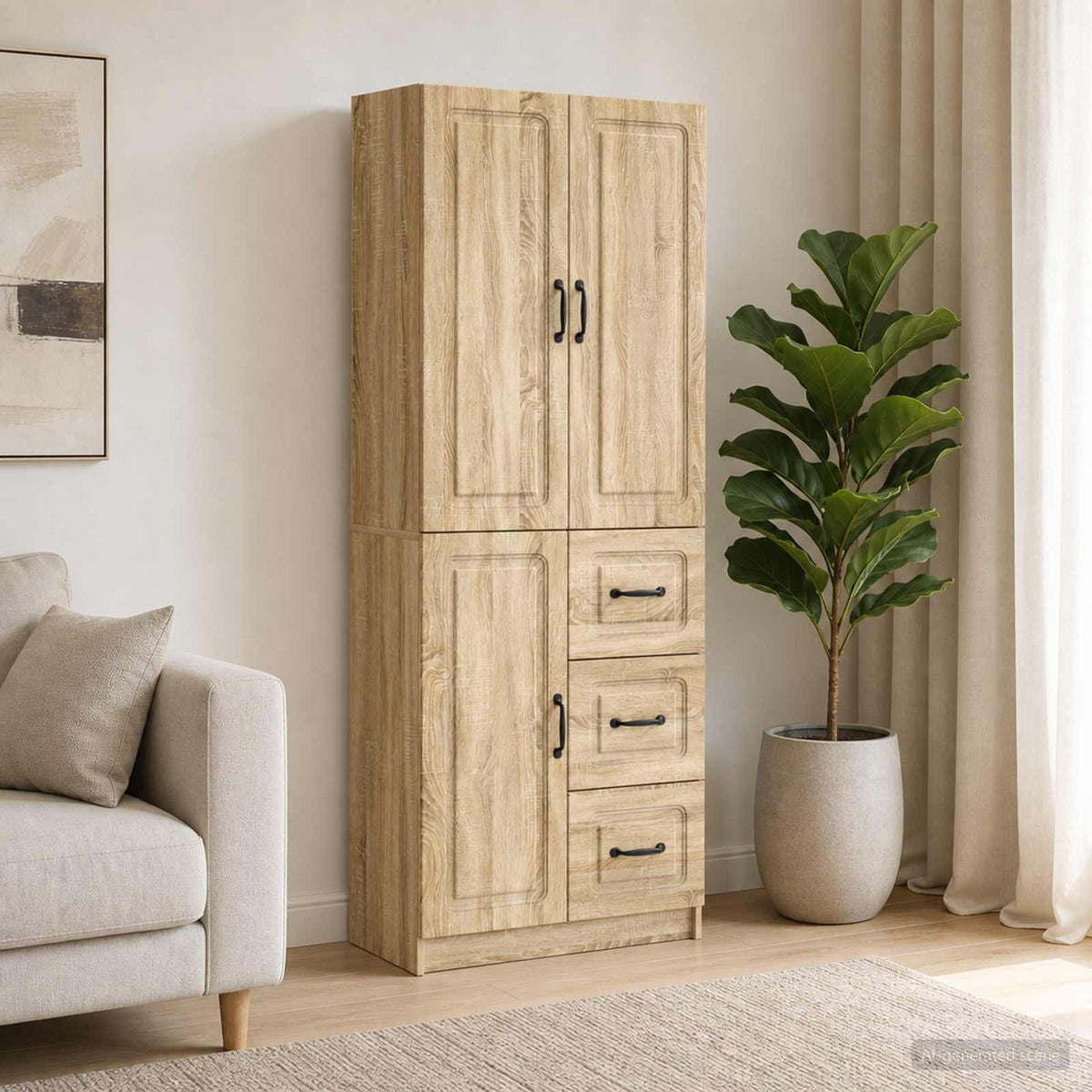 Kastenset 2 pcs Sonoma Eiken Bewerkt hout is nu te koop bij PeponiXL, paradijselijk wonen!
