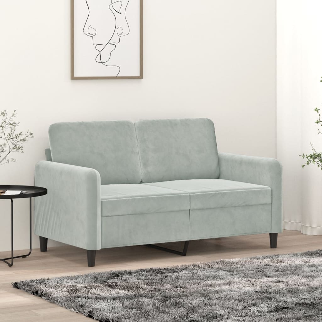 Tweezitsbank 120 cm fluweel lichtgrijs is nu te koop bij PeponiXL, paradijselijk wonen!